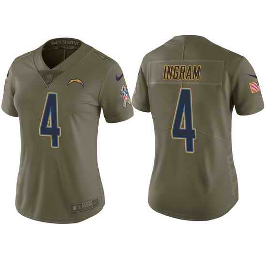 womens chargers melvin ingram olive 2017 salute to service jersey